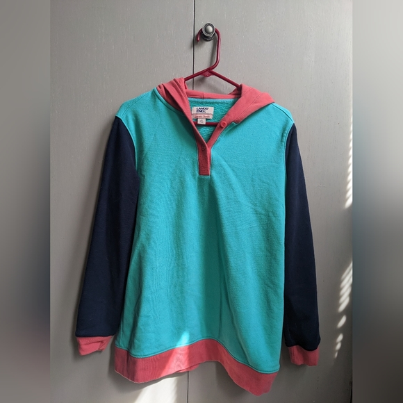 Lands End Serious Sweats Long Sleeve Button Hoodie - Picture 4 of 7